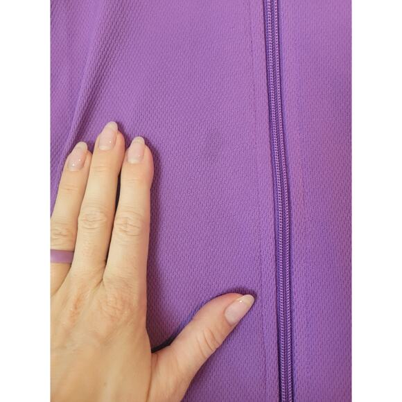 Women’s Purple Black Full Zip Hoodie Jacket L Retro Sporty Track GUC - Picture 8 of 8